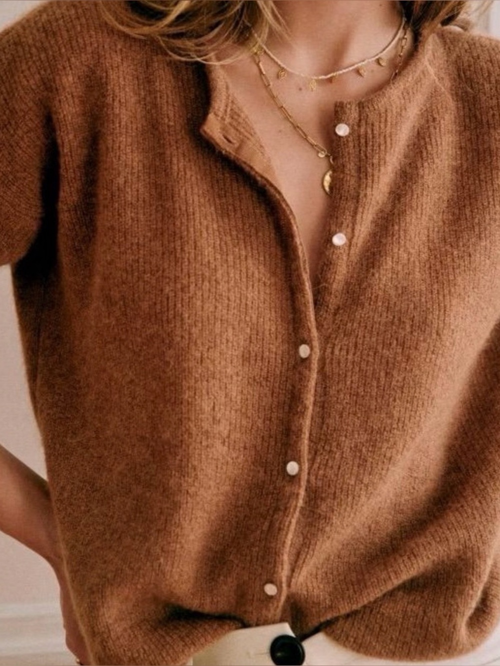 Sezane Gaspard Cardigan in Camel, size XS - Picture 2 of 9